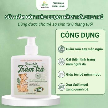 Sữa tắm gội Thảo dược cho bé tinh chất Tràm Trà Maloby