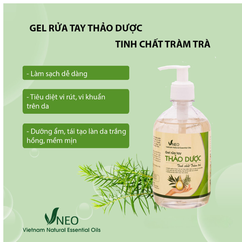 Gel rửa tay thảo dược tinh chất tràm trà